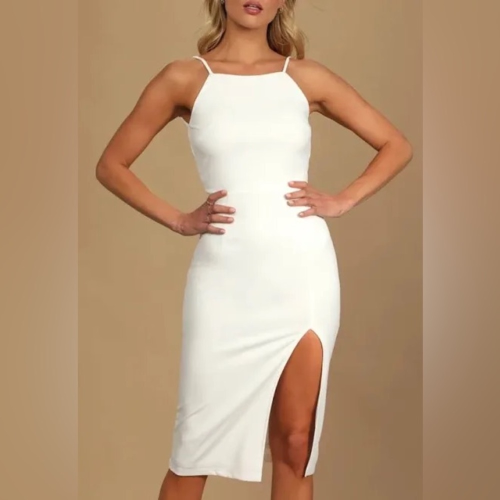 Lulu's Chic White Backless Dress